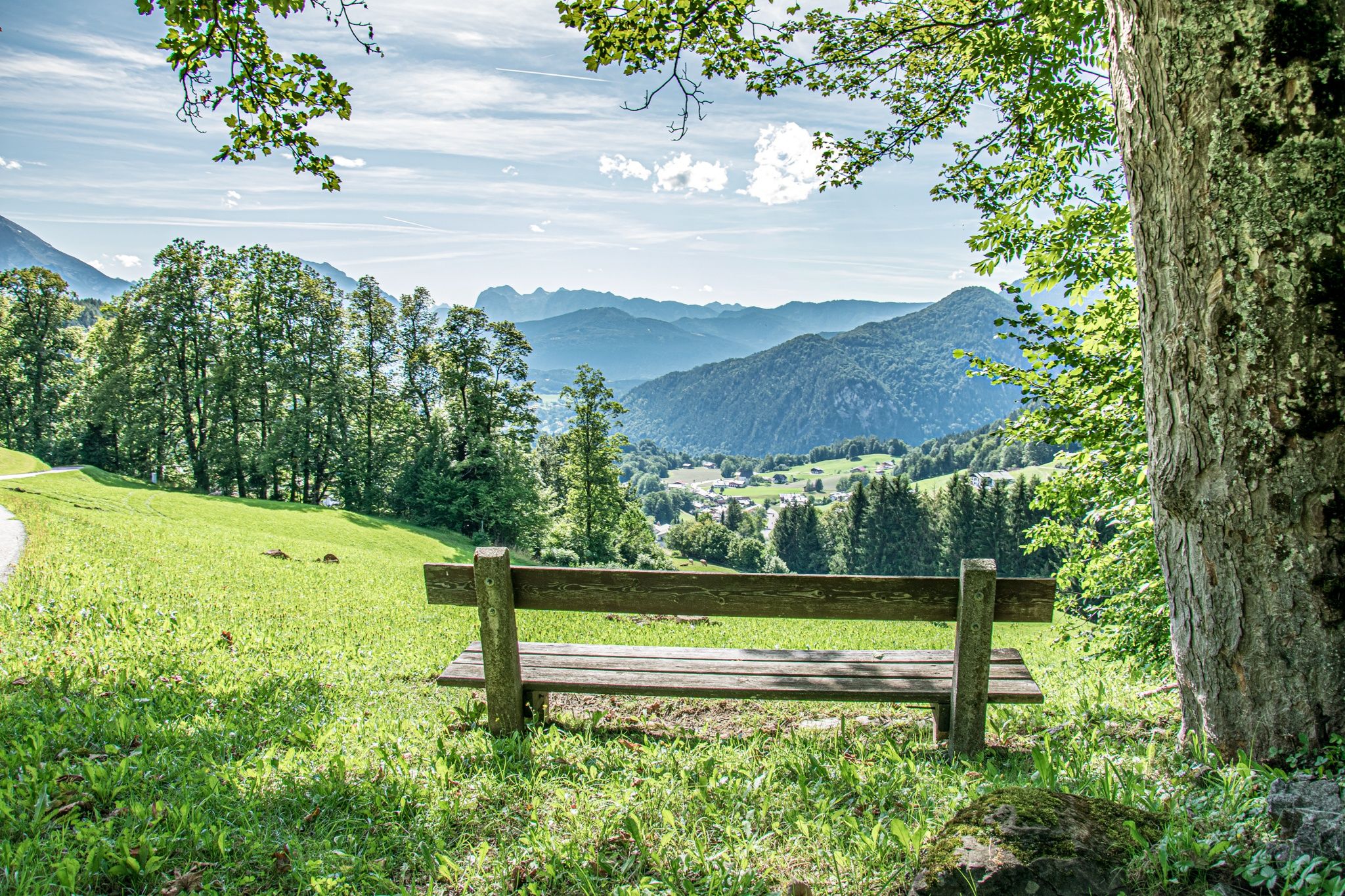 Aussichtsreiche Bank in Oberau